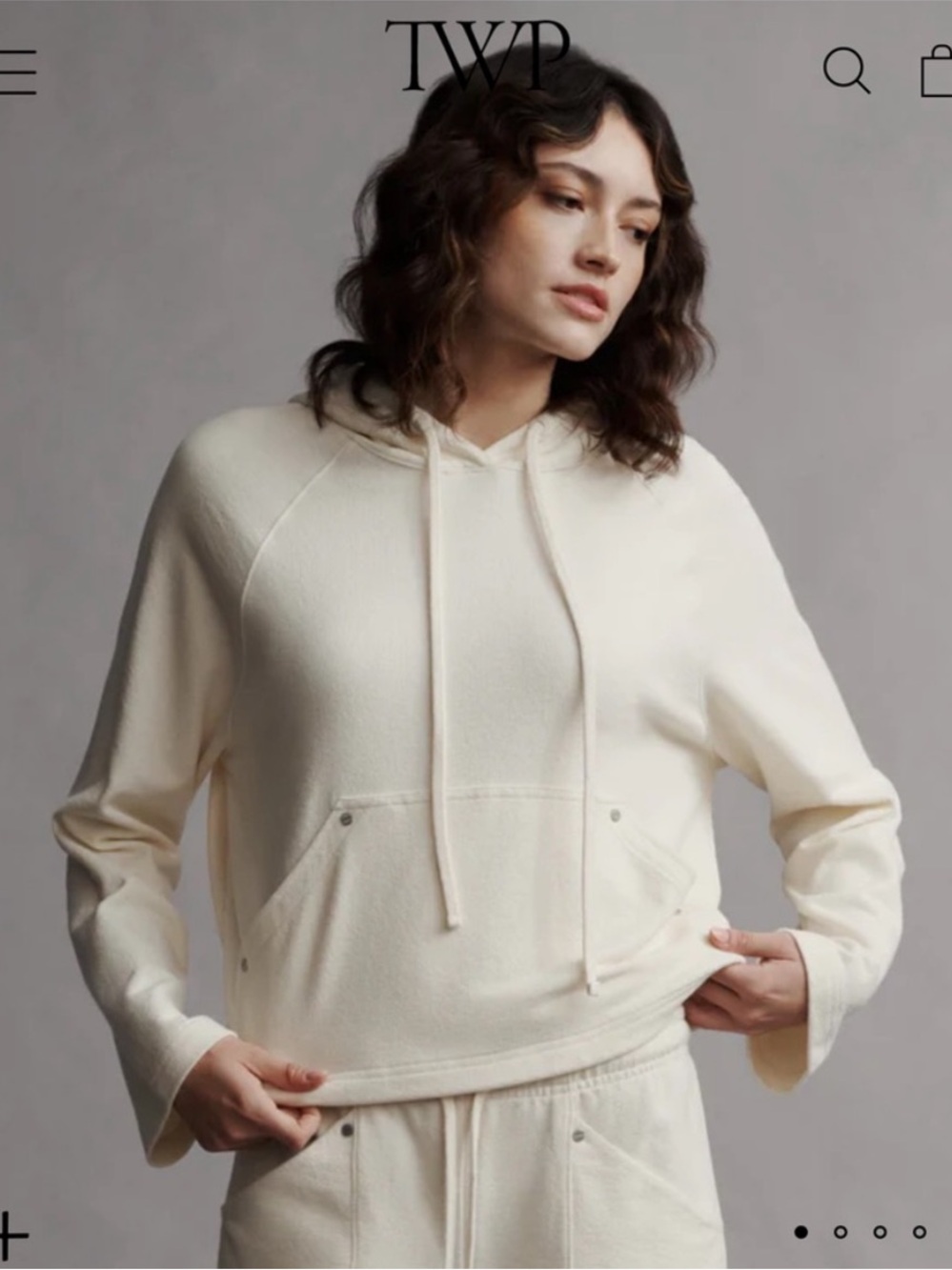 TWP Ali’s Hoodie French Terry in Ivory